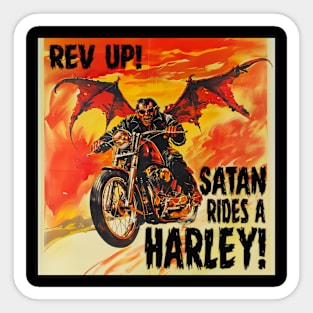 Satan Rides a Harley Sticker